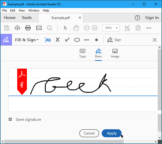 digital signature in Adobe Acrobat with xp-pen star g430s