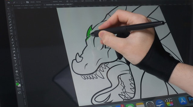 painting in photoshop with xp-pen artist 22 2nd generation tablet
